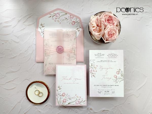 Thiệp sinh nhật con gái trưởng thành với thiết kế thanh lịch, in ép kim